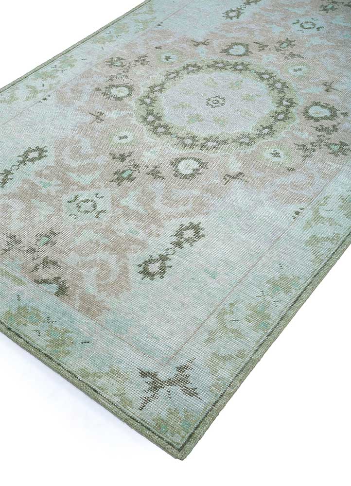 erbe beige and brown wool Hand Knotted Rug - FloorShot