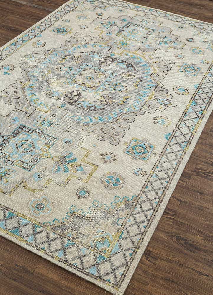 erbe ivory wool Hand Knotted Rug - FloorShot