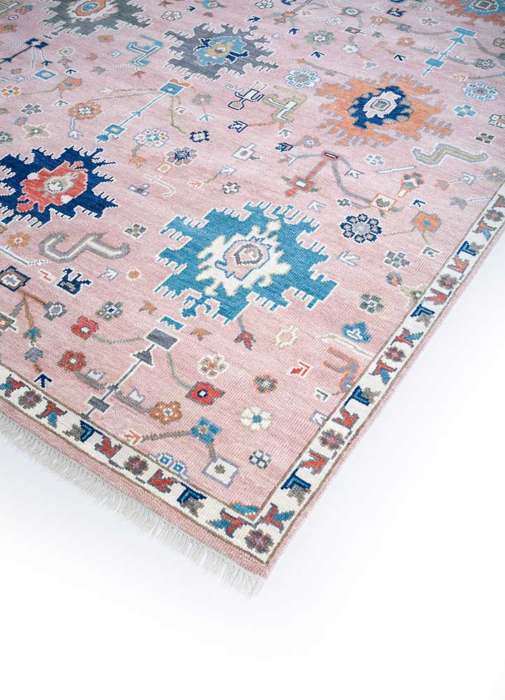 cyanna pink and purple wool Hand Knotted Rug - FloorShot