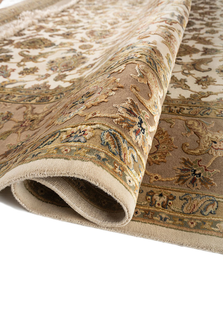 aurora ivory wool and silk Hand Knotted Rug - FloorShot aurora ivory wool and silk Hand Knotted Rug - FloorShot