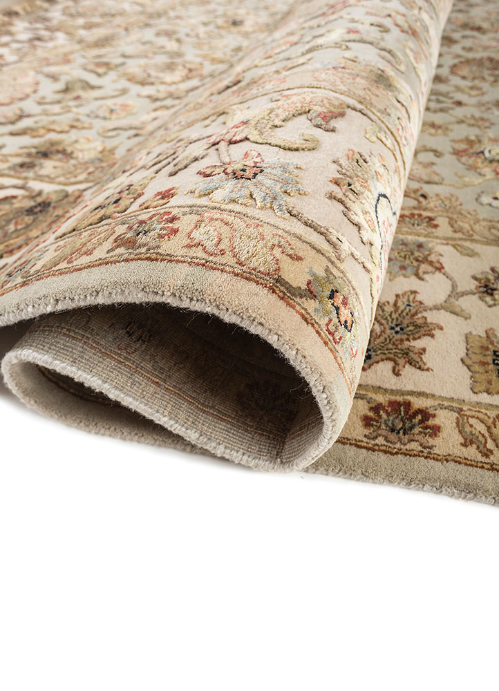 aurora blue wool and silk Hand Knotted Rug - FloorShot
