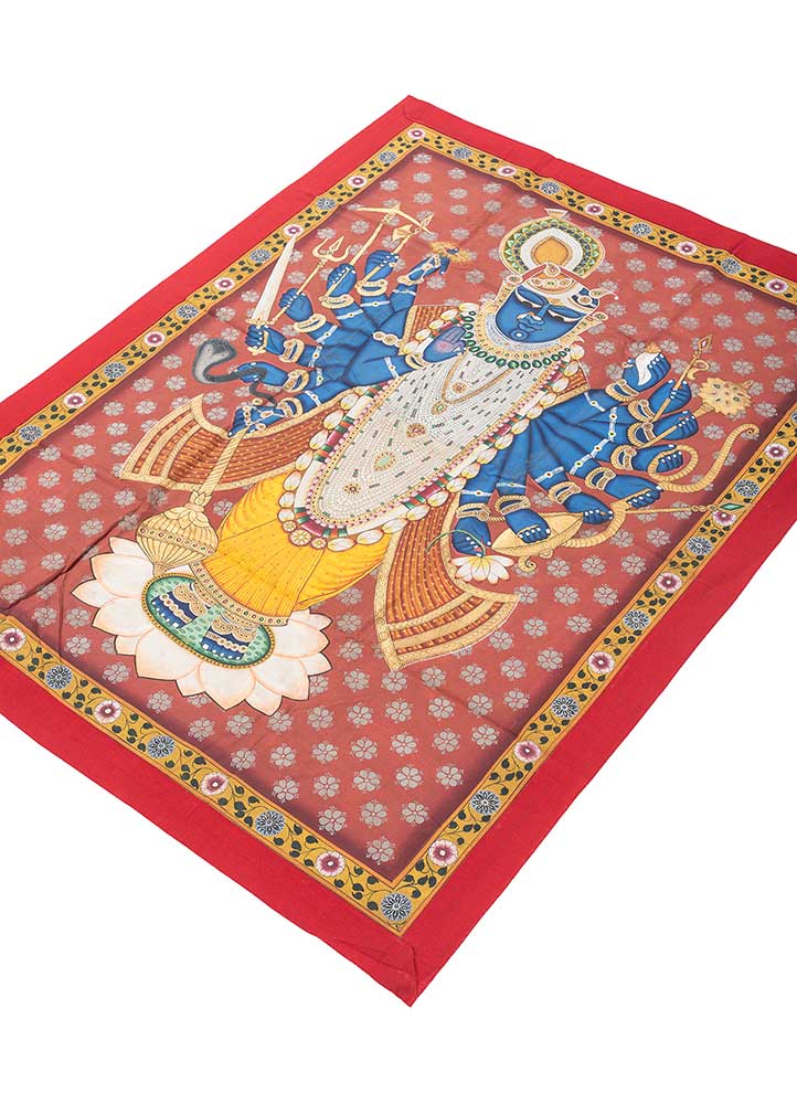 pichwai art blue cotton ART WORK Rug - FloorShot