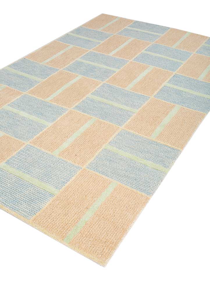 acar beige and brown wool Hand Tufted Rug - FloorShot