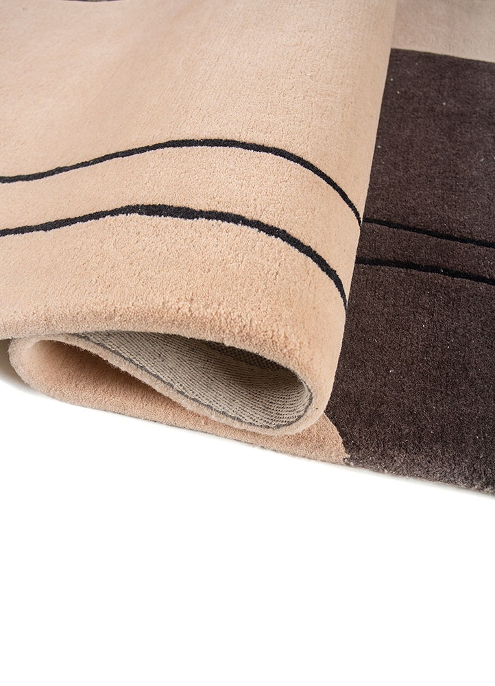 aprezo beige and brown wool Hand Tufted Rug - FloorShot