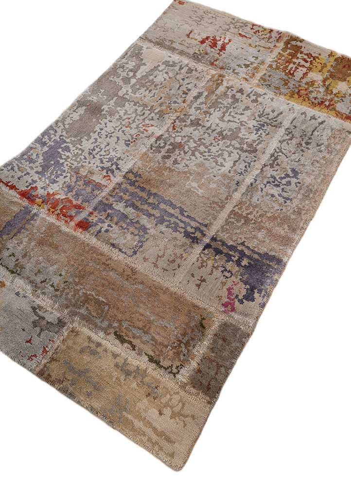 provenance blue wool and bamboo silk Hand Knotted Rug - FloorShot provenance blue wool and bamboo silk Hand Knotted Rug - FloorShot