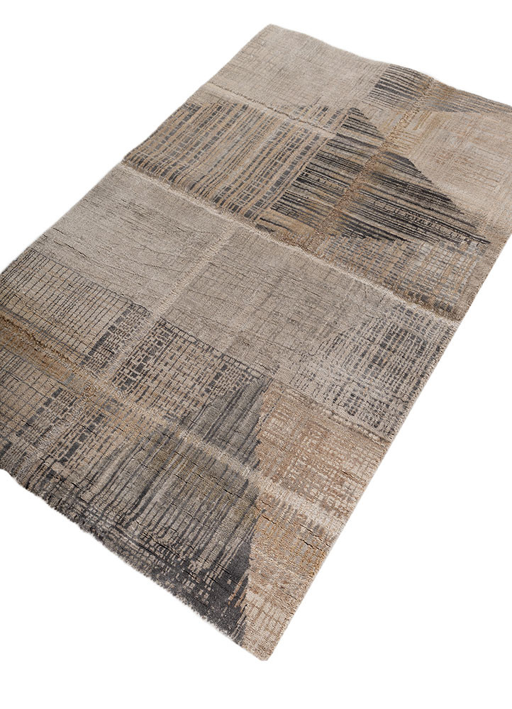 provenance grey and black wool and bamboo silk Hand Knotted Rug - FloorShot provenance grey and black wool and bamboo silk Hand Knotted Rug - FloorShot