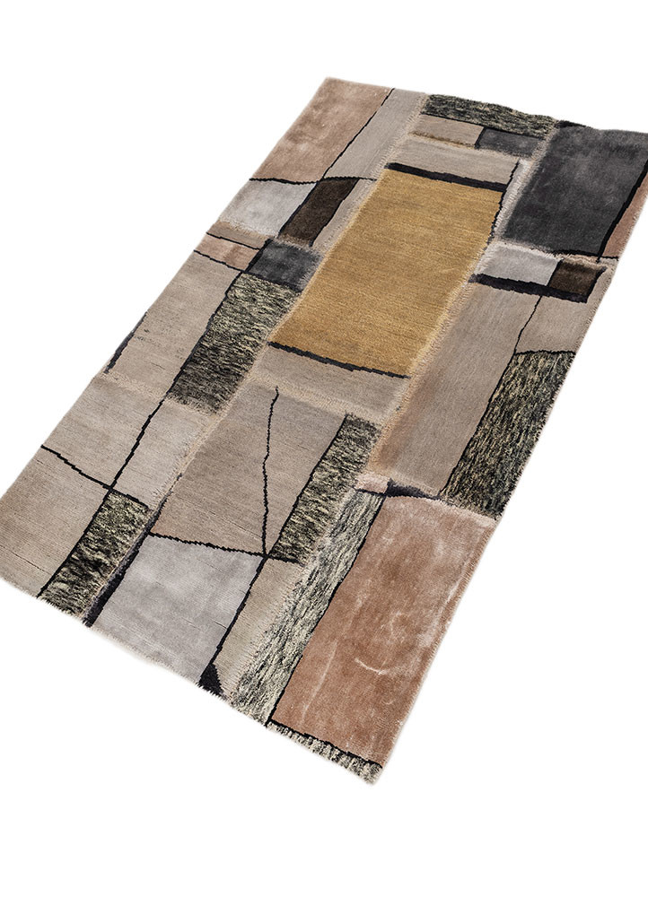 provenance grey and black wool and bamboo silk Hand Knotted Rug - FloorShot provenance grey and black wool and bamboo silk Hand Knotted Rug - FloorShot