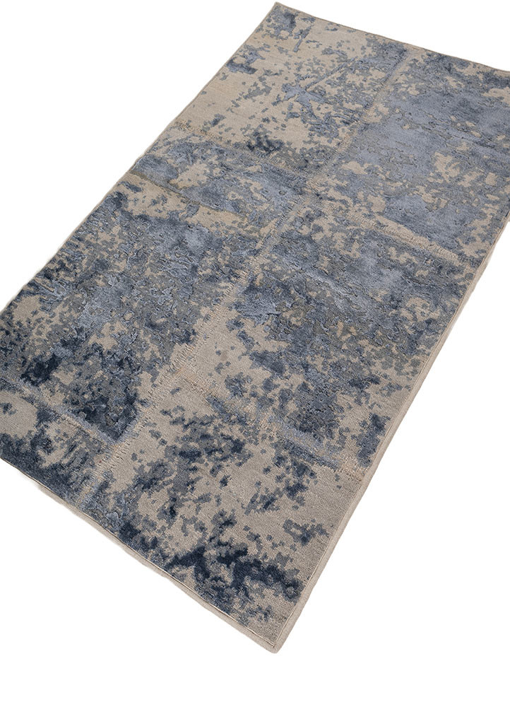 provenance grey and black wool and bamboo silk Hand Knotted Rug - FloorShot provenance grey and black wool and bamboo silk Hand Knotted Rug - FloorShot