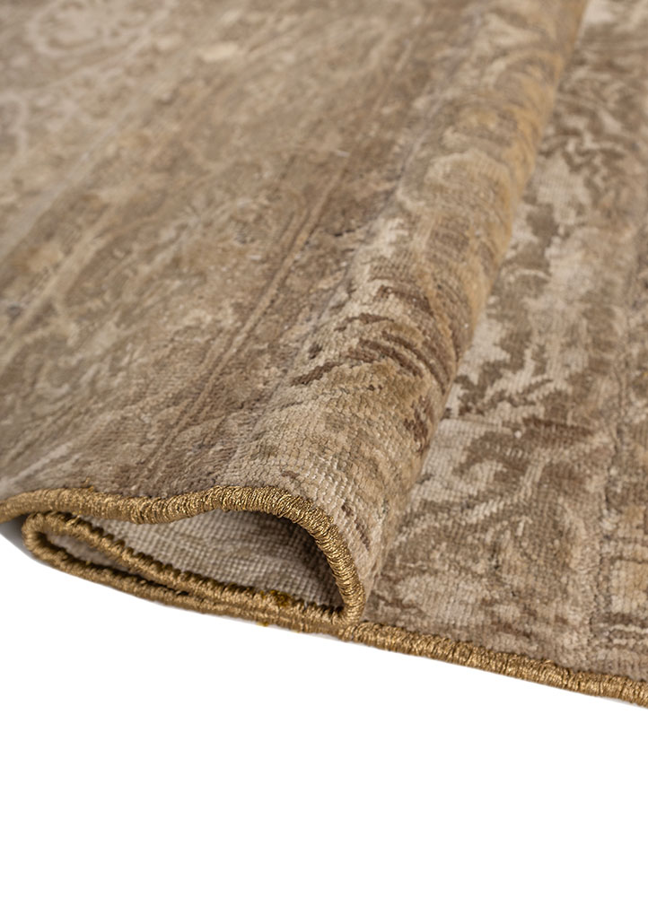 aprezo gold wool and silk Hand Knotted Rug - FloorShot