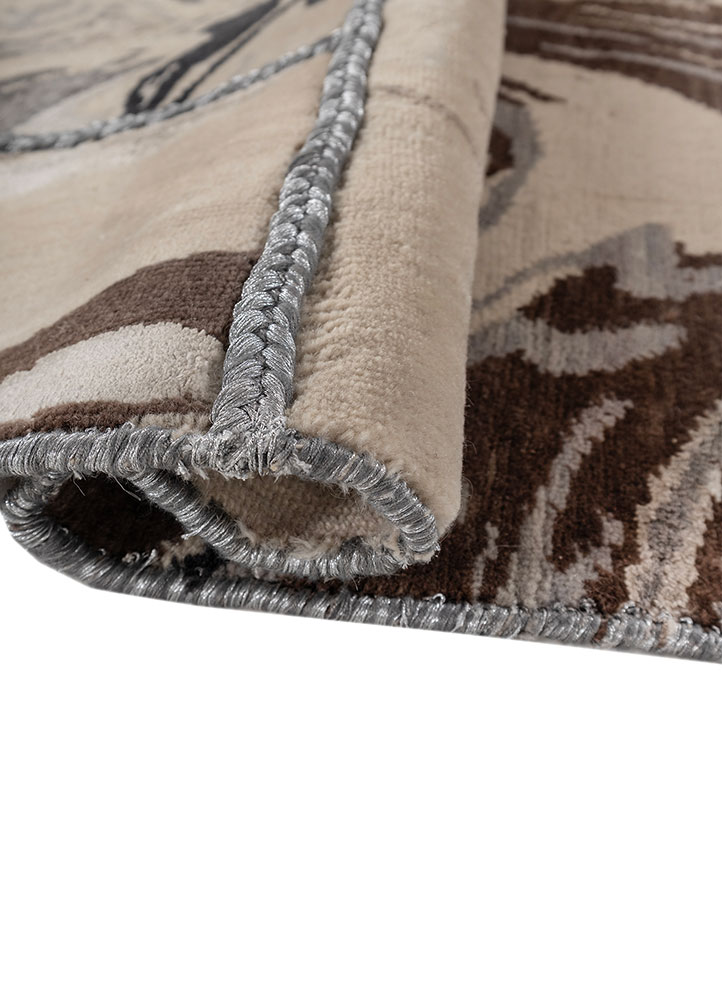 aprezo gold wool and silk Hand Knotted Rug - FloorShot aprezo gold wool and silk Hand Knotted Rug - FloorShot