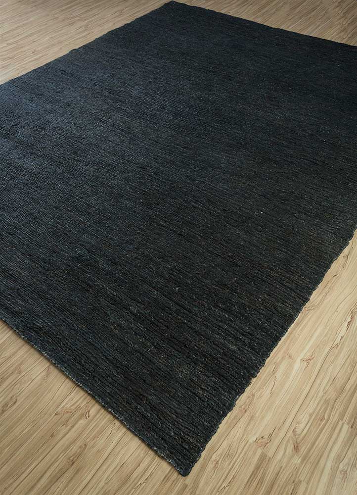 hula grey and black jute and hemp Hand Knotted Rug - FloorShot