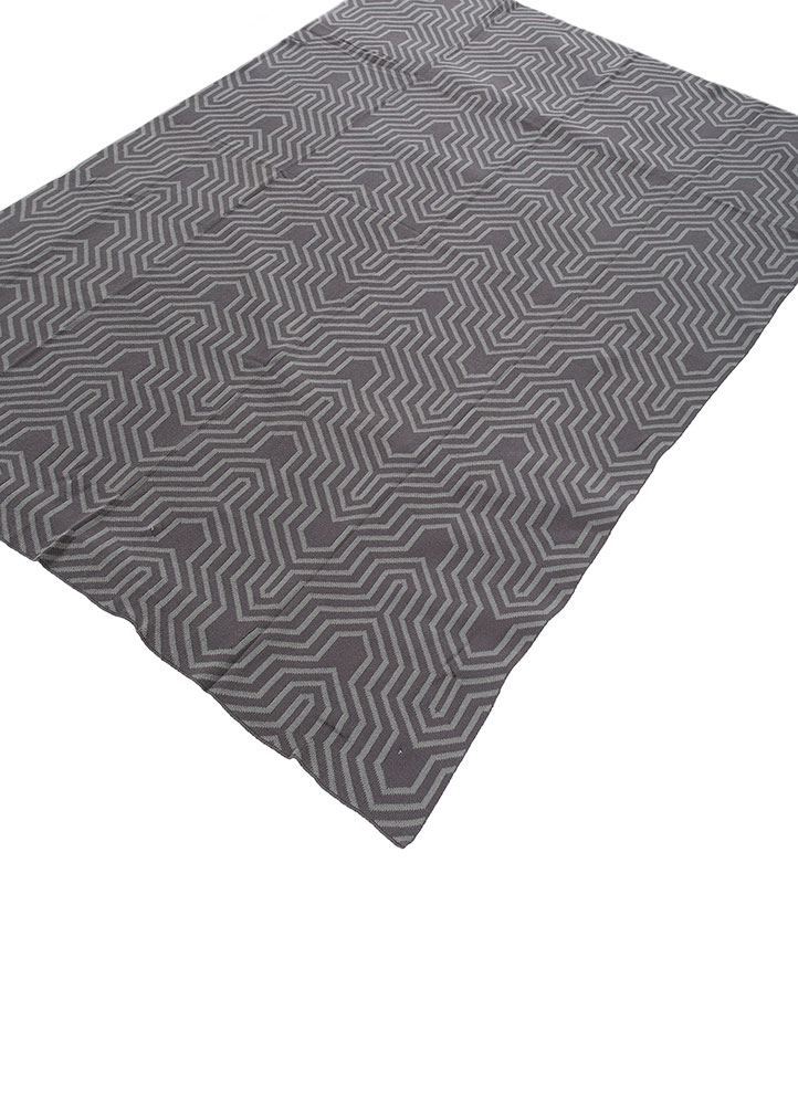 throws blue polyester Hand Woven Rug - FloorShot