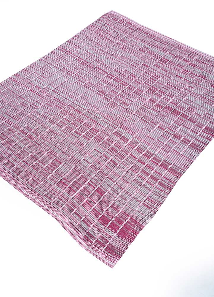 bespoke sile pink and purple polyester Hand Loom Rug - FloorShot