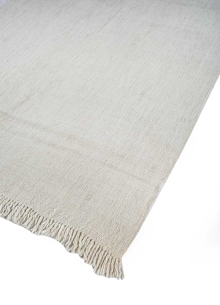 bespoke sile ivory wool Hand Loom Rug - FloorShot