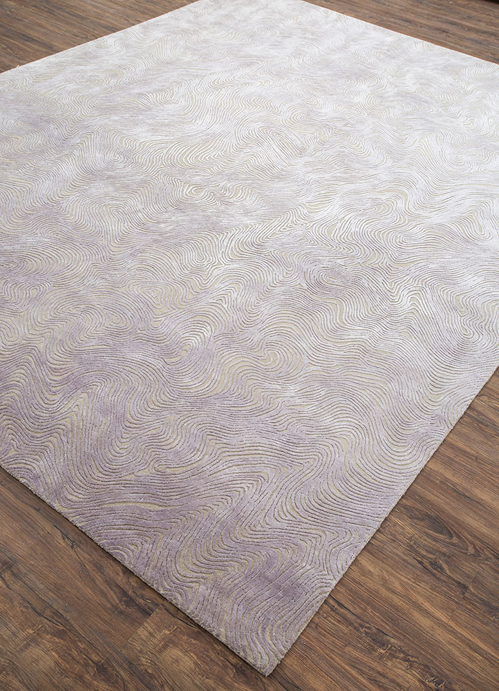 free verse by kavi pink and purple wool and silk Hand Knotted Rug - FloorShot