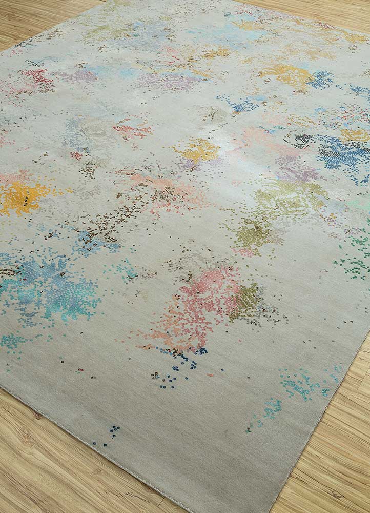 free verse by kavi multi wool and silk Hand Knotted Rug - FloorShot