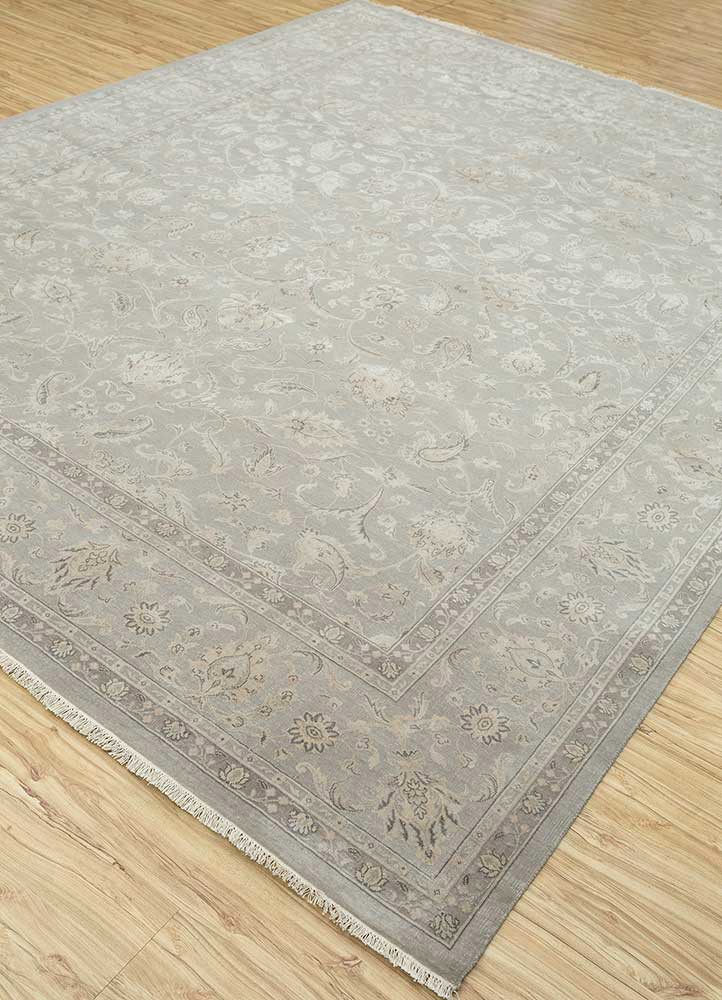 aurora grey and black wool and silk Hand Knotted Rug - FloorShot aurora grey and black wool and silk Hand Knotted Rug - FloorShot