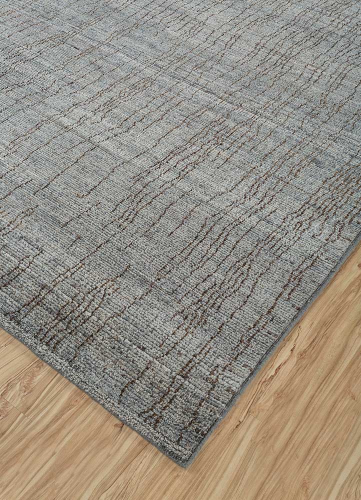 manifest blue wool Hand Knotted Rug - FloorShot