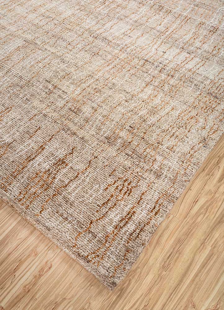 manifest beige and brown wool Hand Knotted Rug - FloorShot