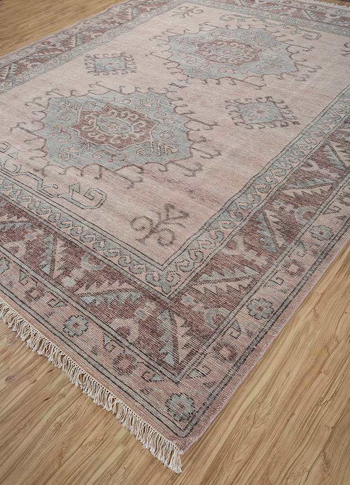 erbe beige and brown wool Hand Knotted Rug - FloorShot erbe beige and brown wool Hand Knotted Rug - FloorShot