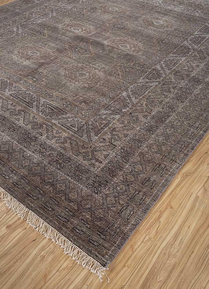 erbe grey and black wool Hand Knotted Rug - FloorShot
