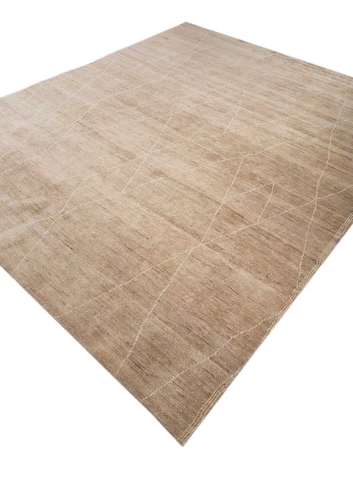 manifest beige and brown wool Hand Knotted Rug - FloorShot