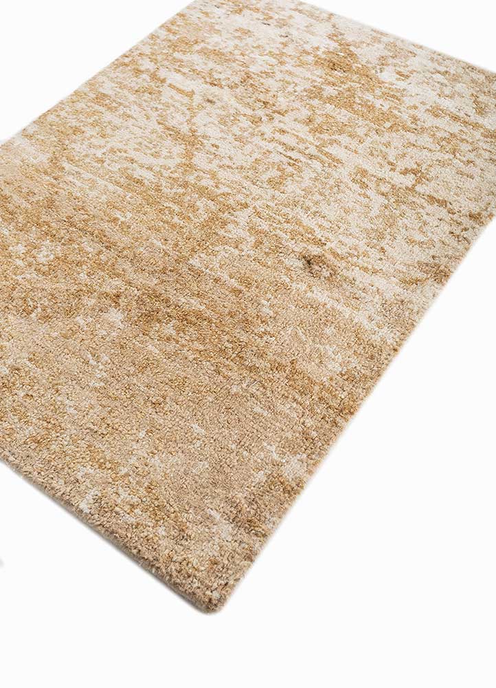 far east beige and brown silk Hand Knotted Rug - FloorShot