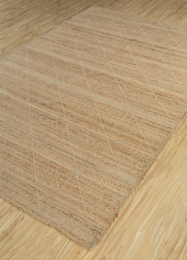 abrash beige and brown jute and hemp Flat Weaves Rug - FloorShot