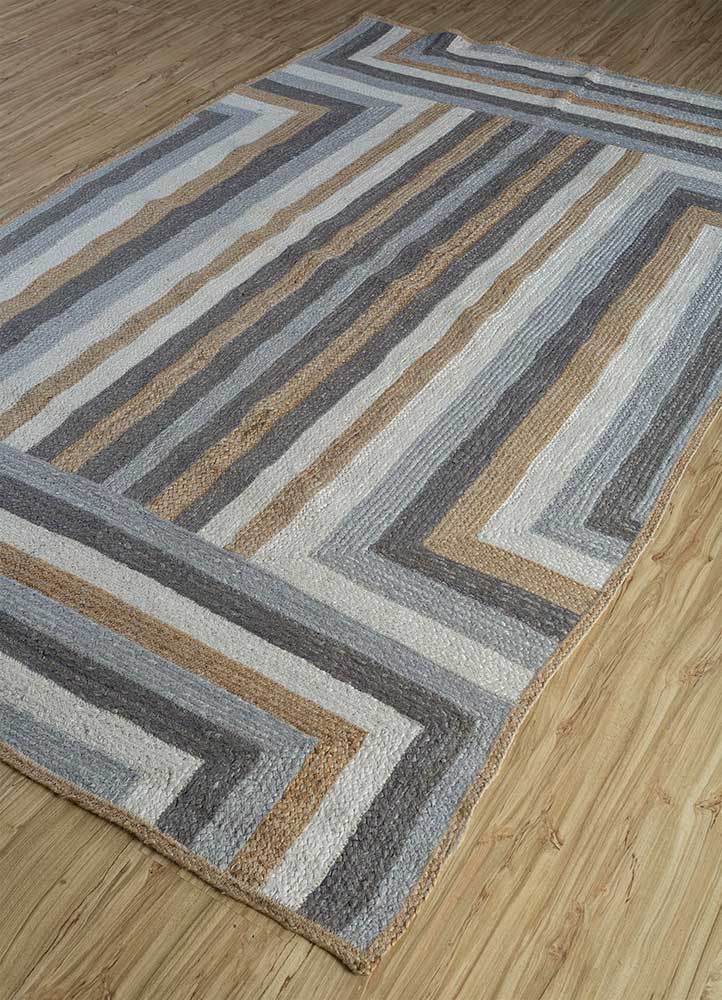 abrash grey and black jute and hemp Flat Weaves Rug - FloorShot