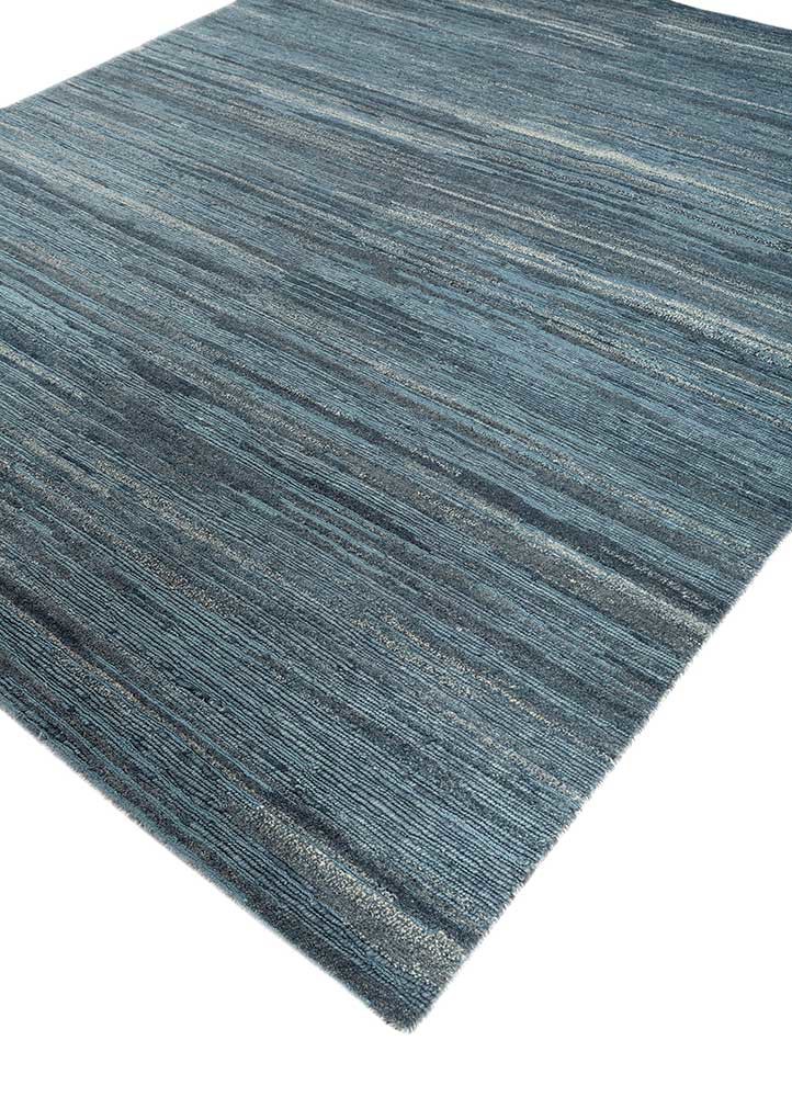 manifest blue wool and viscose Hand Knotted Rug - FloorShot manifest blue wool and viscose Hand Knotted Rug - FloorShot