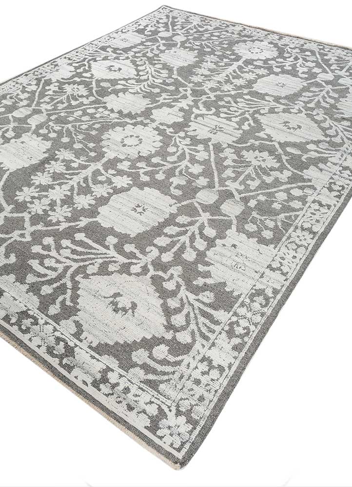 aprezo ivory viscose Hand Knotted Rug - FloorShot