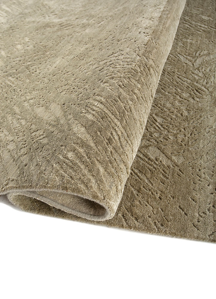 free verse by kavi green wool and silk Hand Knotted Rug - FloorShot