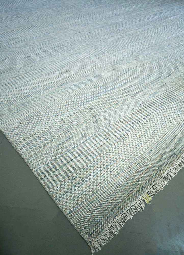 kairos blue wool and bamboo silk Hand Knotted Rug - FloorShot