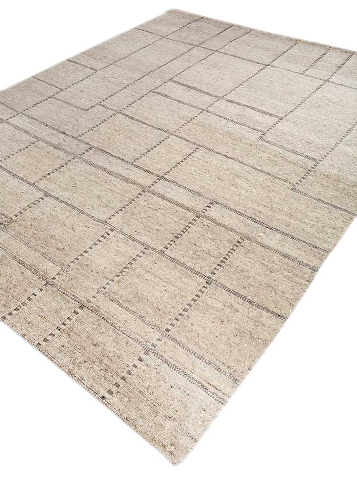 manifest beige and brown wool Hand Knotted Rug - FloorShot