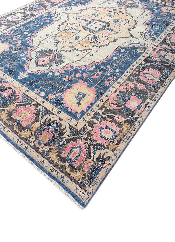 savana blue wool Hand Knotted Rug - FloorShot savana blue wool Hand Knotted Rug - FloorShot