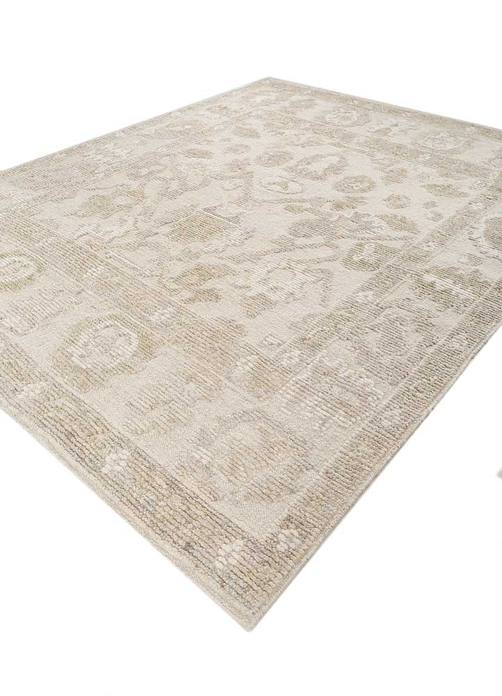 cyanna ivory wool Hand Knotted Rug - FloorShot