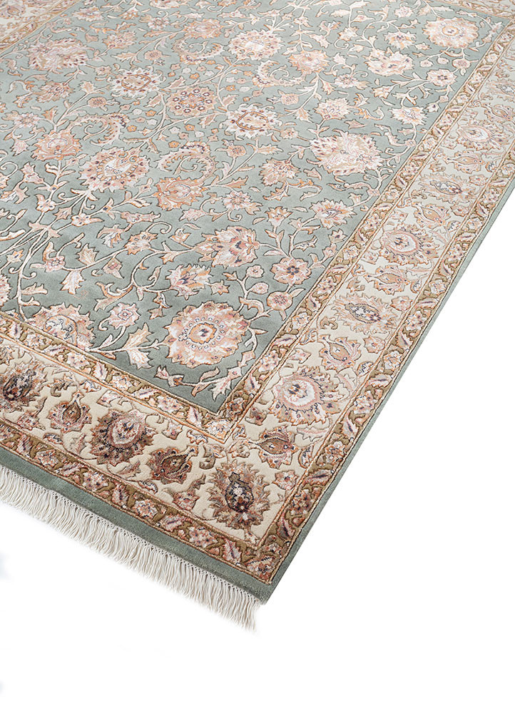 aurora green wool and viscose Hand Knotted Rug - FloorShot aurora green wool and viscose Hand Knotted Rug - FloorShot