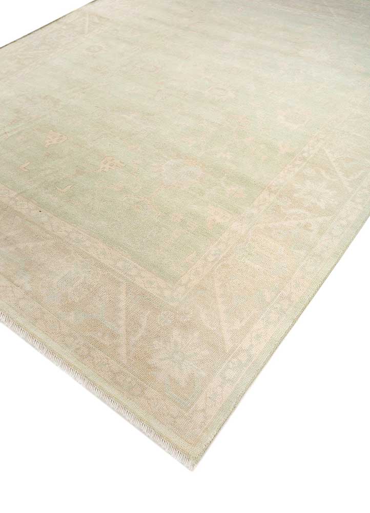 cyanna green wool and viscose Hand Knotted Rug - FloorShot