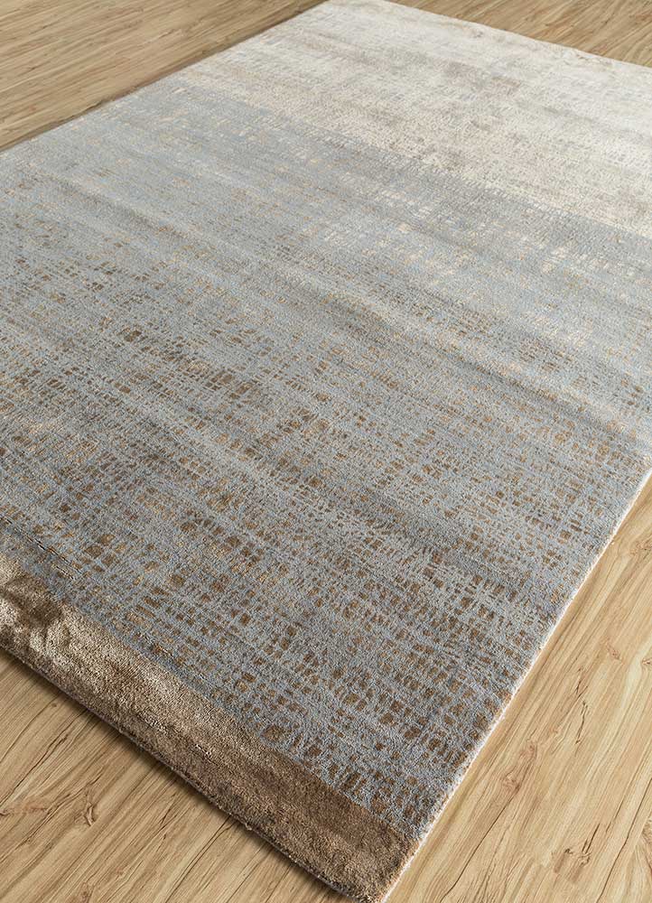 free verse by kavi grey and black wool and silk Hand Knotted Rug - FloorShot