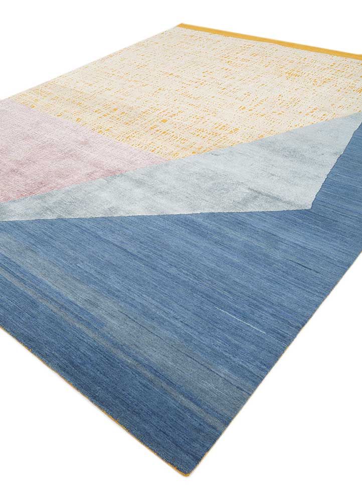 free verse by kavi gold wool and silk Hand Knotted Rug - FloorShot