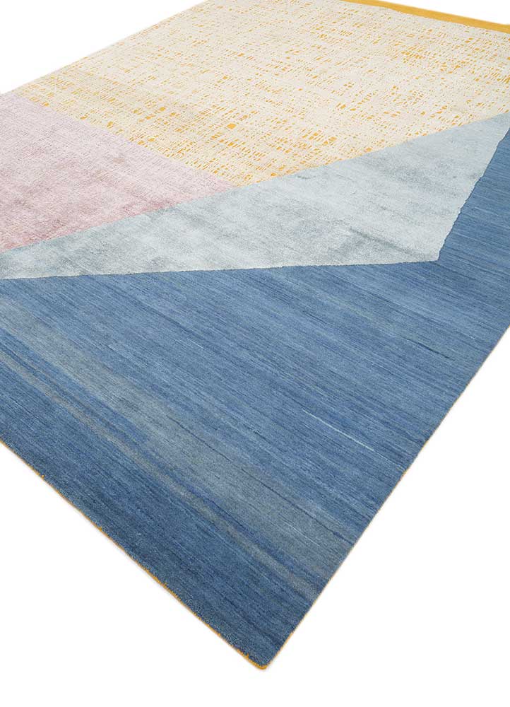free verse by kavi gold wool and silk Hand Knotted Rug - FloorShot