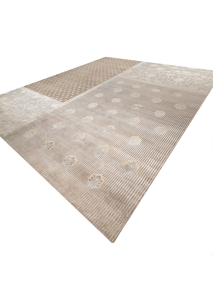 far east green wool and silk Hand Knotted Rug - FloorShot far east green wool and silk Hand Knotted Rug - FloorShot