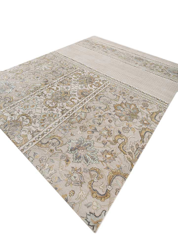 far east grey and black wool and silk Hand Knotted Rug - FloorShot far east grey and black wool and silk Hand Knotted Rug - FloorShot