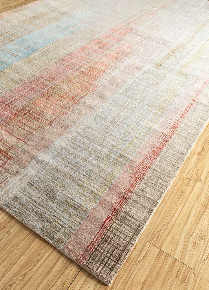 unstring by kavi ivory wool and bamboo silk Hand Knotted Rug - FloorShot