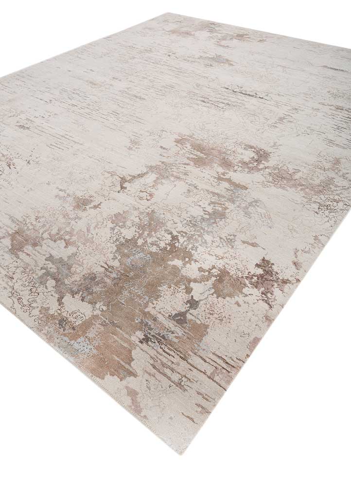 unstring by kavi ivory wool and bamboo silk Hand Knotted Rug - FloorShot