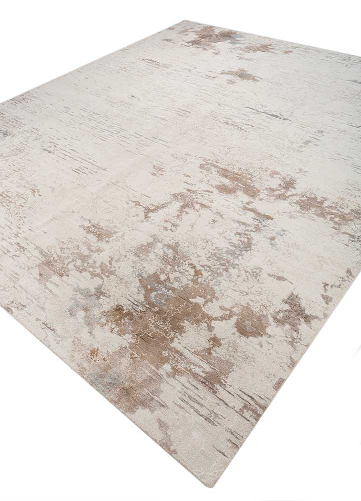 unstring by kavi ivory wool and bamboo silk Hand Knotted Rug - FloorShot