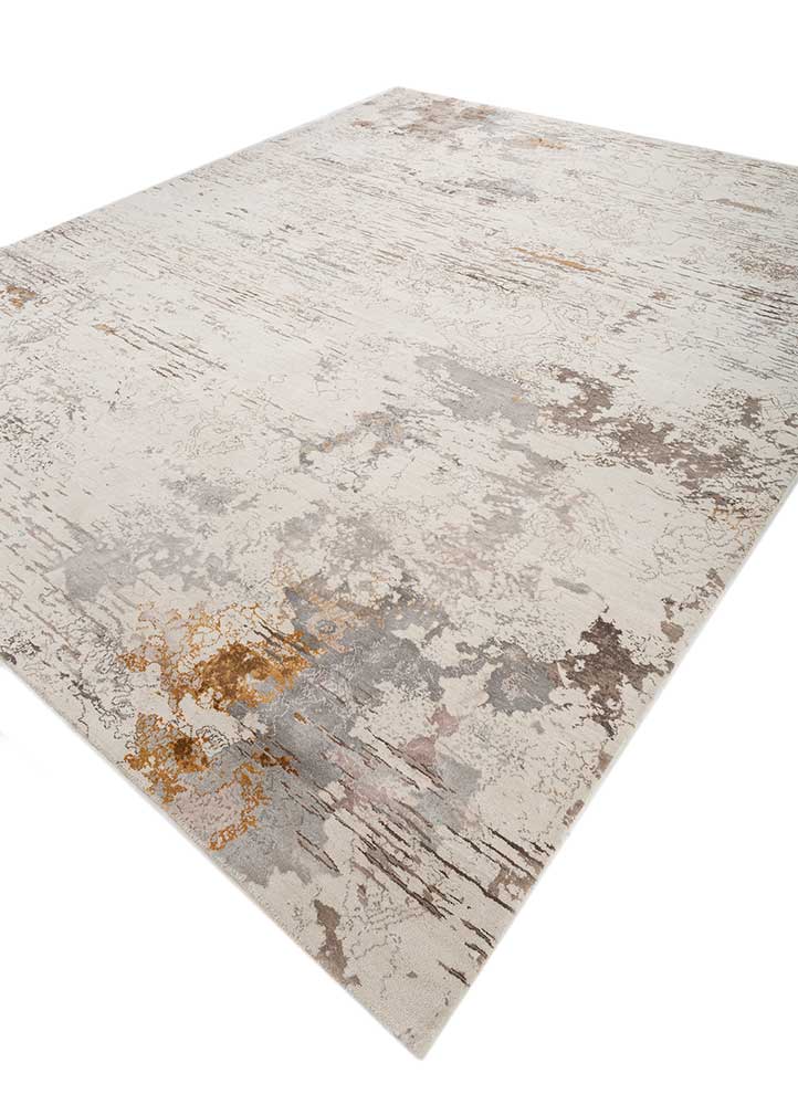 unstring by kavi ivory wool and bamboo silk Hand Knotted Rug - FloorShot