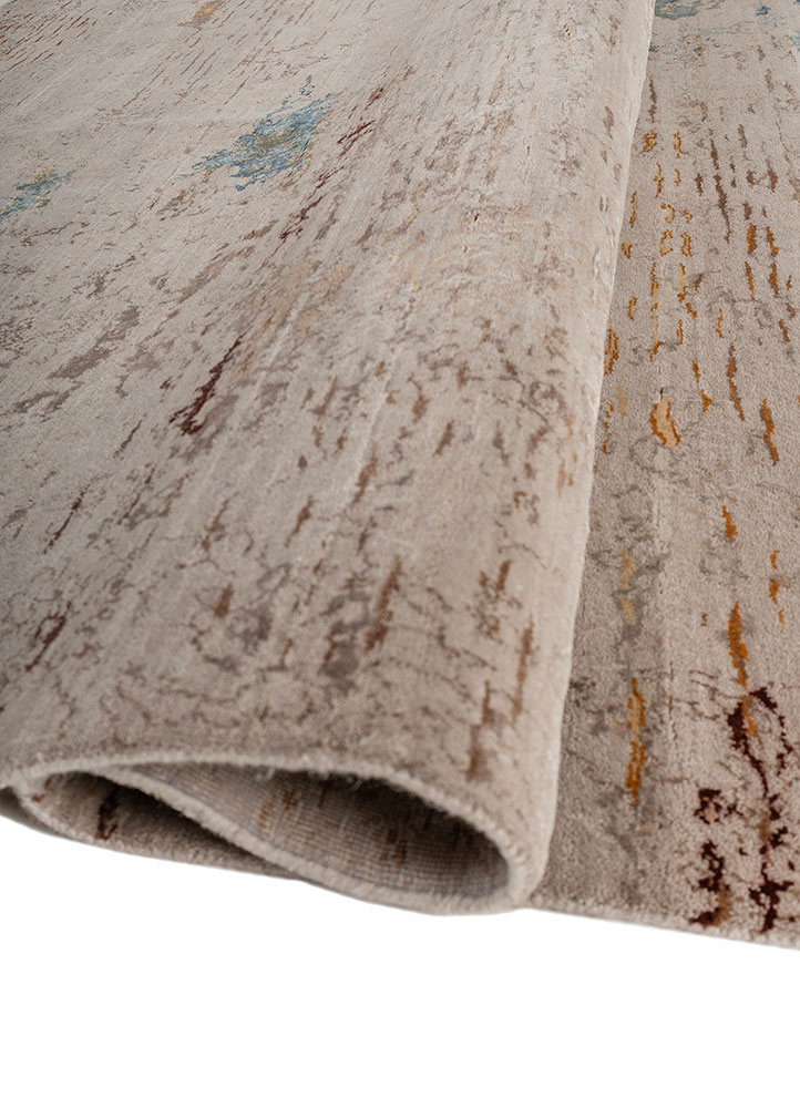 unstring by kavi grey and black wool and bamboo silk Hand Knotted Rug - FloorShot unstring by kavi grey and black wool and bamboo silk Hand Knotted Rug - FloorShot