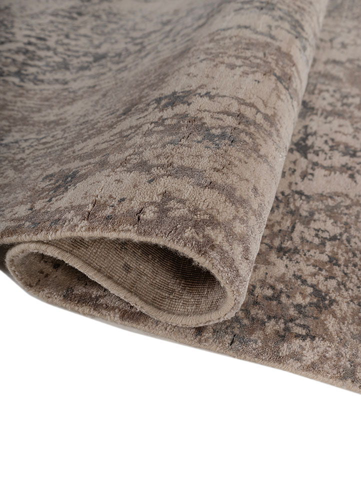 unstring by kavi ivory wool and bamboo silk Hand Knotted Rug - FloorShot