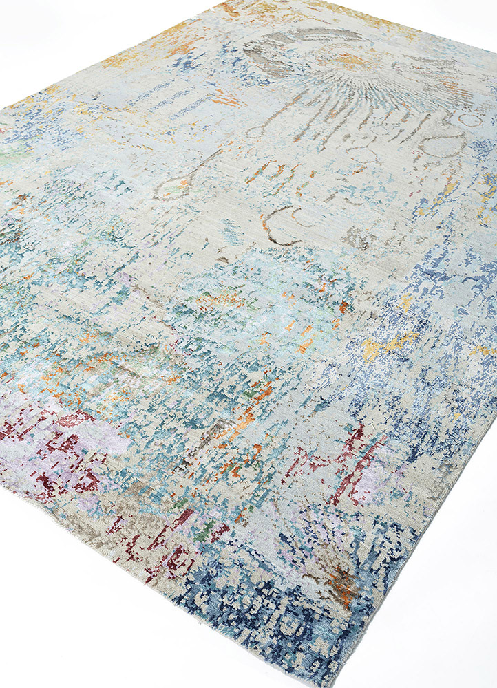 unstring by kavi ivory wool and bamboo silk Hand Knotted Rug - FloorShot unstring by kavi ivory wool and bamboo silk Hand Knotted Rug - FloorShot